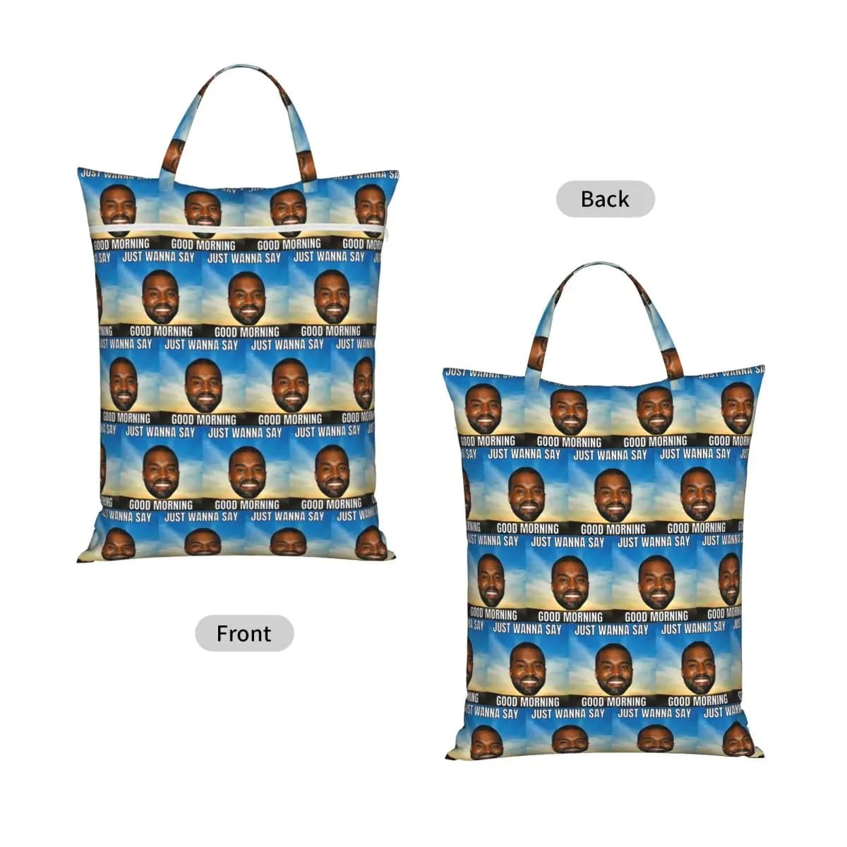 Kanye West Travel Laundry Bag Waterproof Reusable Dirty Clothes Pouch Gym Yoga Vacation Washing Basket