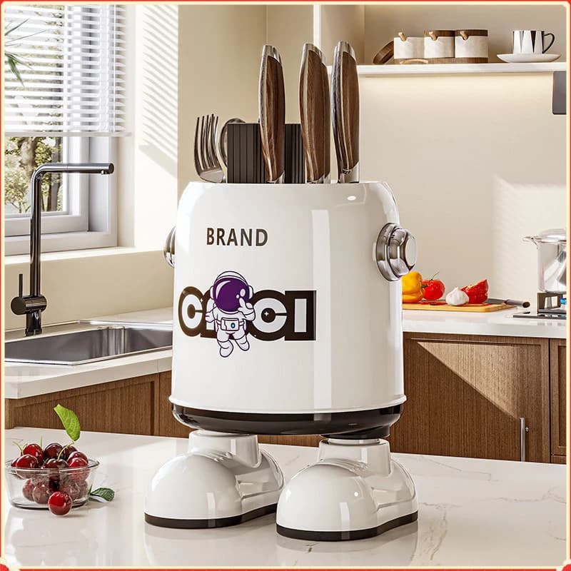 Cartoon Creative Multi-function Kitchen Counter Knife Storage Rack Plastic Draining Chopstick Utensil Holder