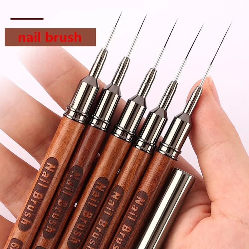 1PC Round Wooden Handle Artistic Lining Brush For Painting DIY Drawing Lines Pen For Striped Flower Painting UV Gel Brush