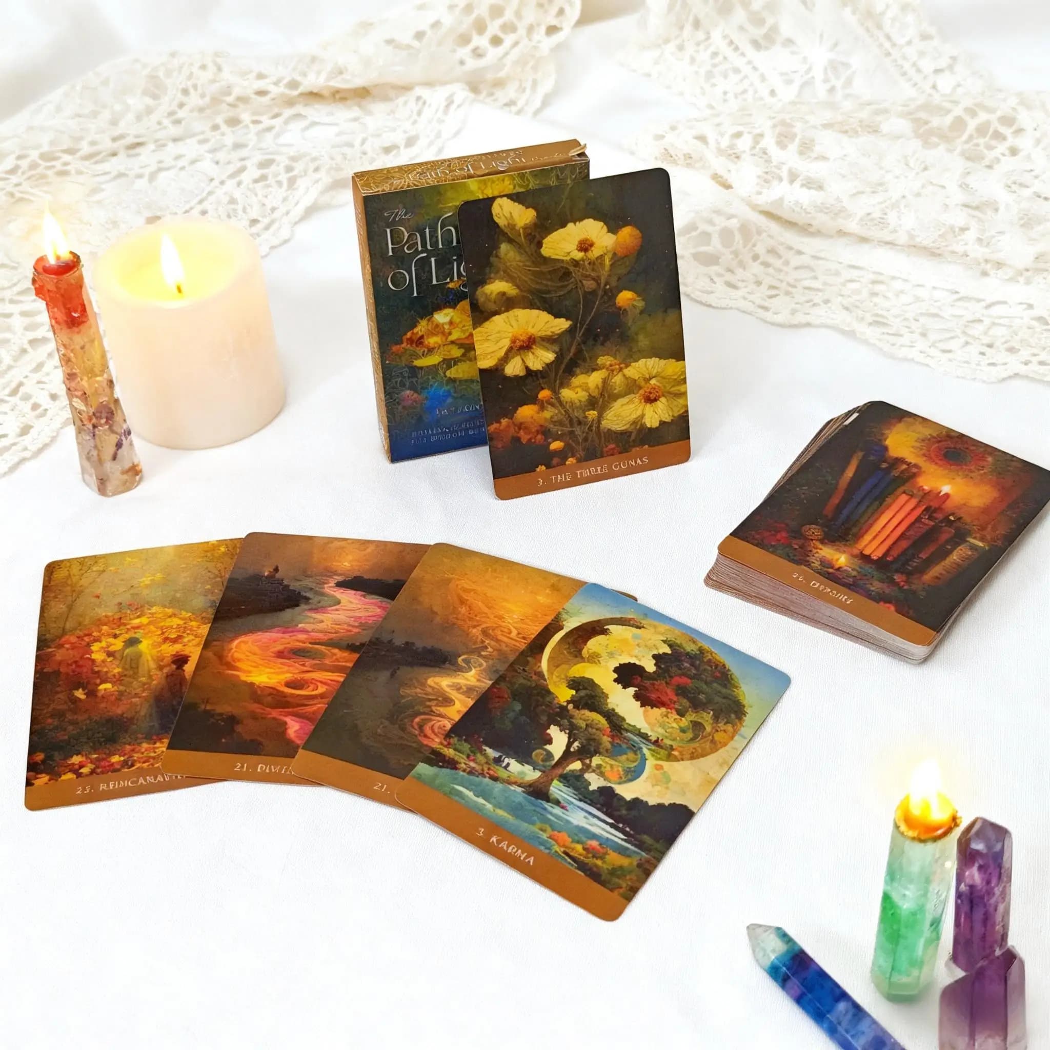 39 pezzi di carte Path of Light Oracle per il tempo libero, carte di intrattenimento, raccolta di famiglia, mazzo di divinazione, tarocchi, gioco di carte da gioco