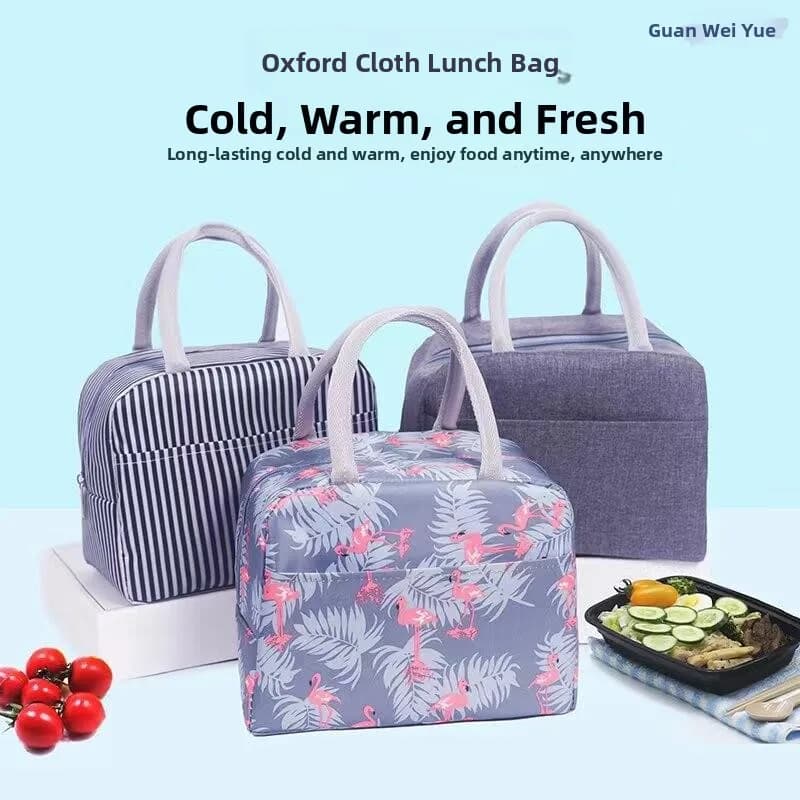 Oxford Cloth Handbag Lunch Box Bag Waterproof Thermal Elementary School Student Bag Work Lunch Bag Portable Storage Bag