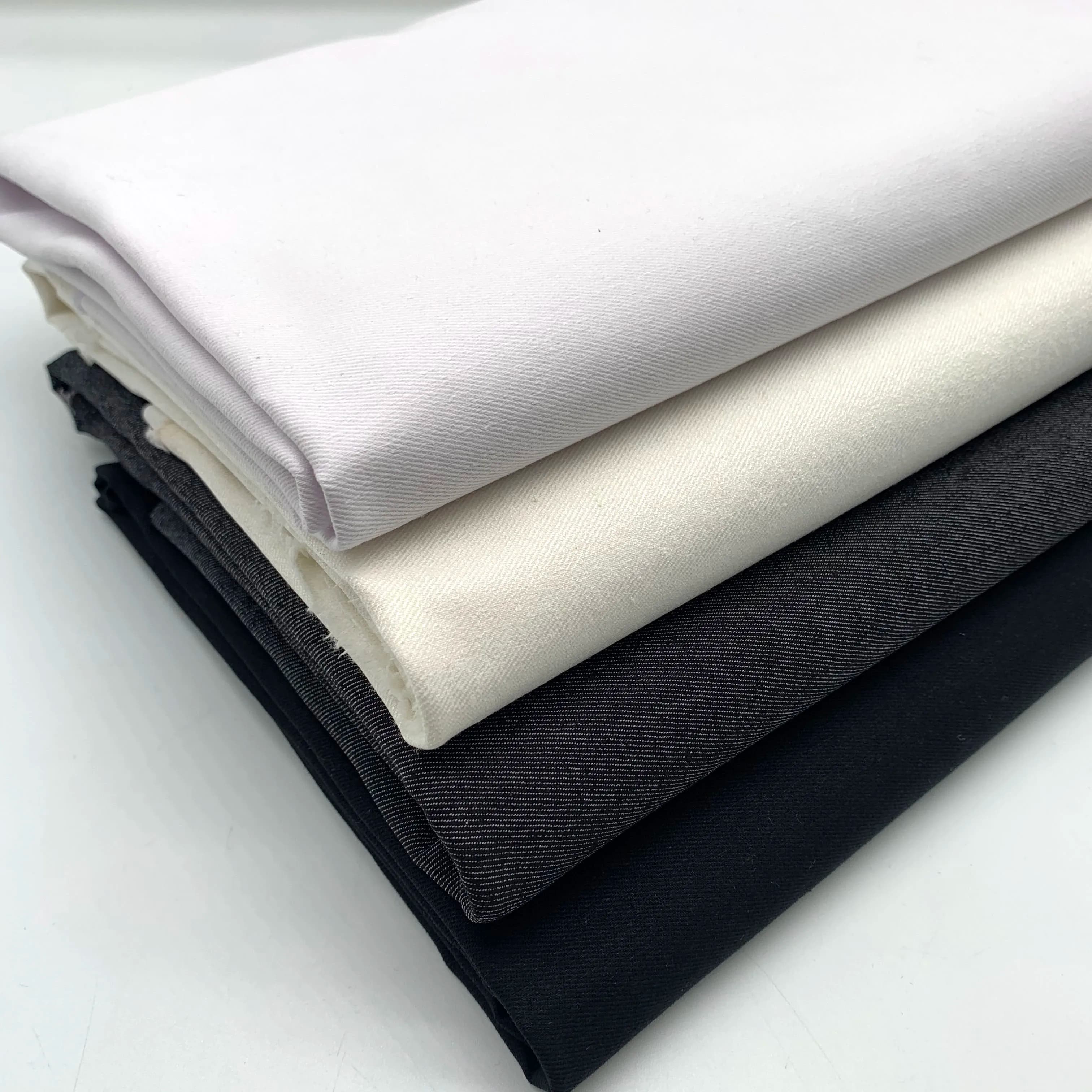 Tessuto denim elasticizzato morbido 200D in cotone spandex al metro per jeans Abbigliamento Borse eleganti Cucito Panno traspirante Nero Bianco