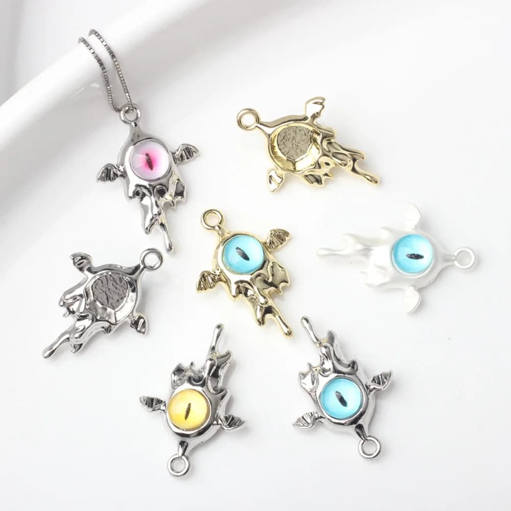 10pcs lega Color caramella ali ciondolo occhio Charms per gioielli che fanno fatti a mano fai da te braccialetto orecchini collana portachiavi ornamento