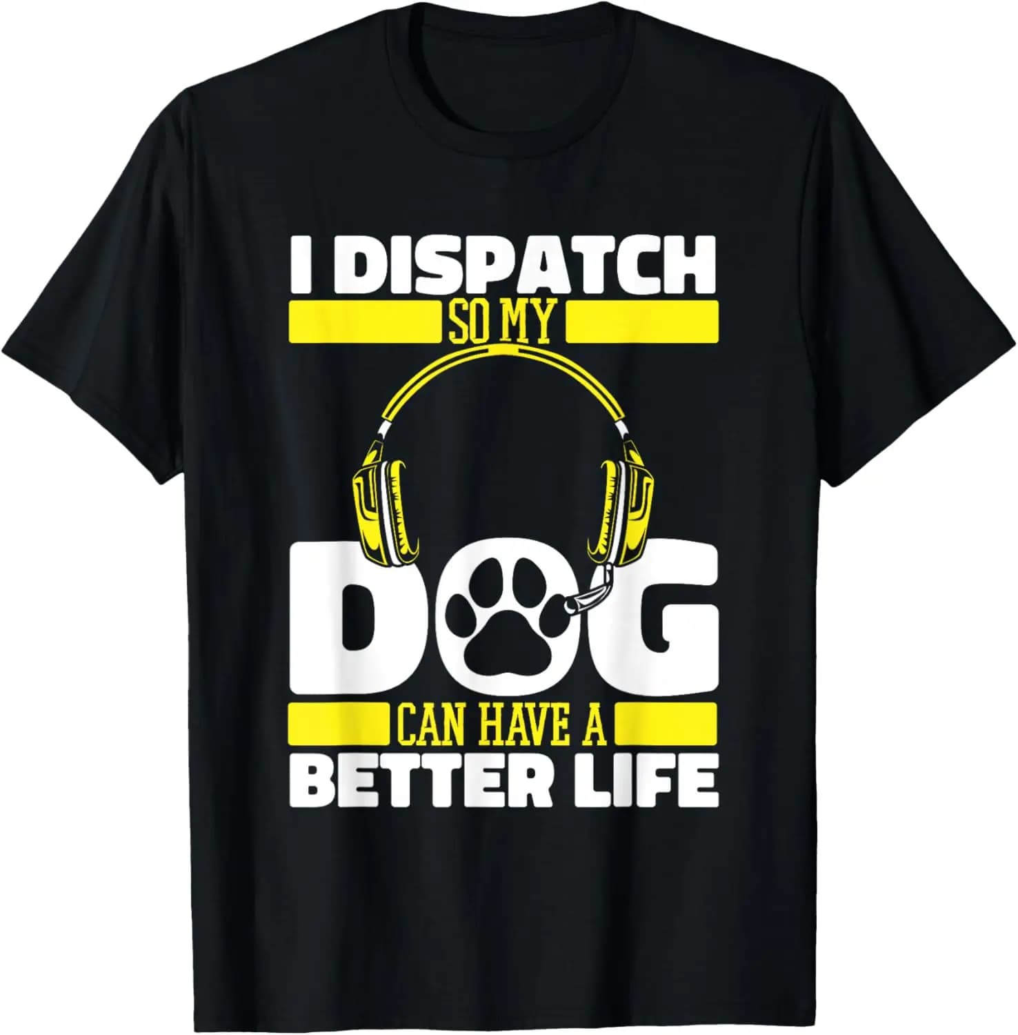 Police Dog - Maglietta per agente di emergenza con linea sottile gialla dorata