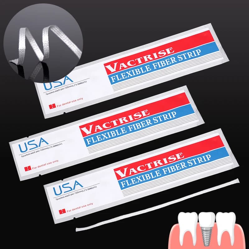 3pcs Dental Flexible Fiber Strip Band Retainer Material USA Glass Splint Loose Tooth Fixation Strip Light Cure Bonding Vactrise