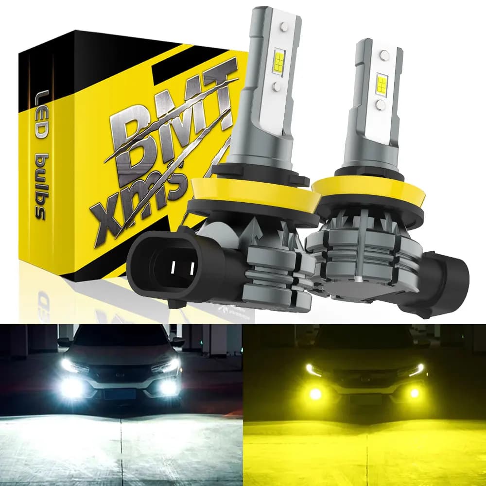 BMTxms H8 H11 Faro fendinebbia a LED bicolore 9005 H10 9006 HB4 Lampadina per auto Switchback Giallo Bianco per Hyundai Jeep Peugeot Toyota Mazda