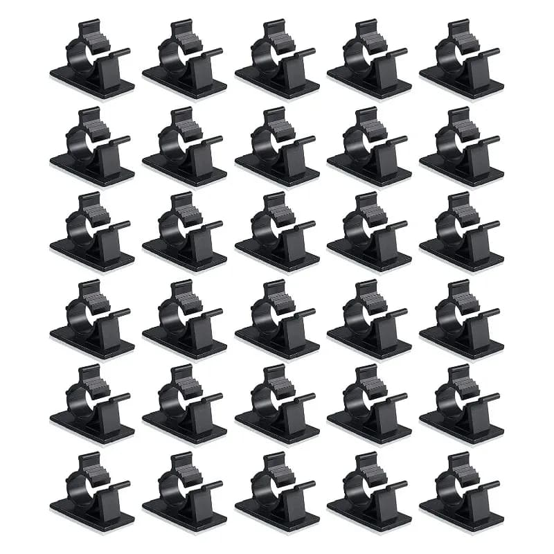 100 pezzi clip nere filo di nylon con supporto autoadesivo clip per cavi regolabili supporto per cavo adesivo per gestione cavi