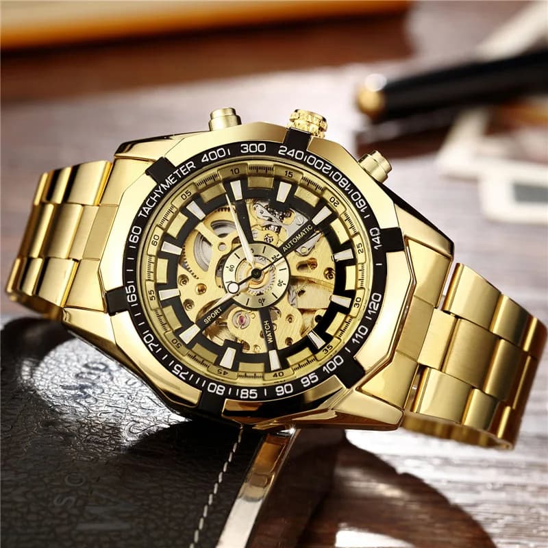 Luxury Skeleton Watches of Best Brands Men's Automatic Mechanical Watch Stainless Steel Bracelet Men's Relogio Masculino Dropshipping