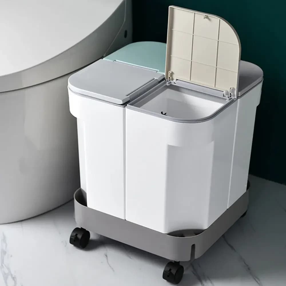 Riciclaggio del bidone della spazzatura, scatola di immagazzinaggio della cucina, bidone della spazzatura, bidone della spazzatura, bidone della spazzatura con 4 scomparti