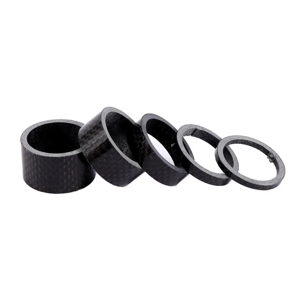 Attacco Manubrio Bici 28.6mm 1-1/8" in Fibra di Carbonio con Anello Forcella Anteriore e Distanziale
