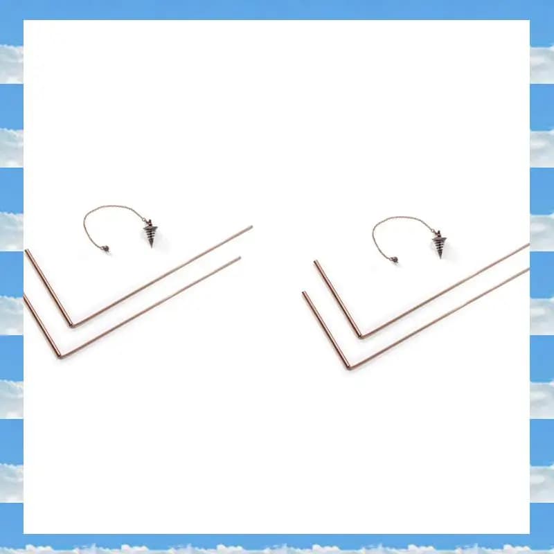 A11I 4 pezzi Aste per rabdomanzia in rame Aste per rabdomanti spirituali Asta in rame flessibile Aste per spirito per rabdomanzia con pendente a pendolo