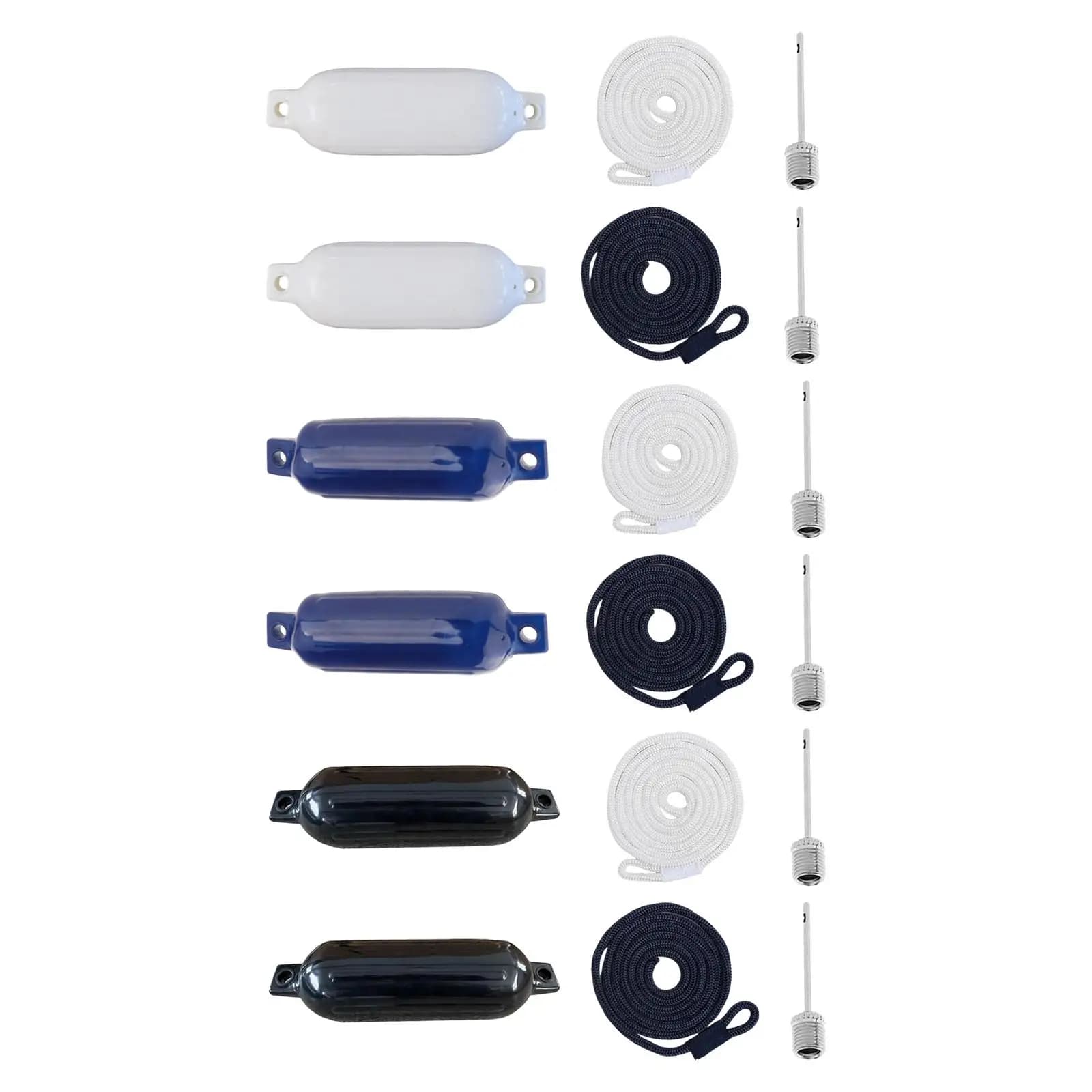Boat Fenders Inflatable Marine 4\"x16\" with 1.5M Rope Anchor