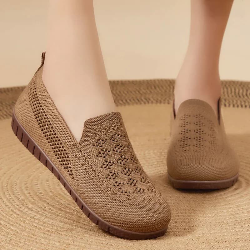 Basic 2025 Scarpe basse traforate in rete da donna primaverili e autunnali Scarpe da lavoro da donna con suola morbida traspirante scarpe da donna