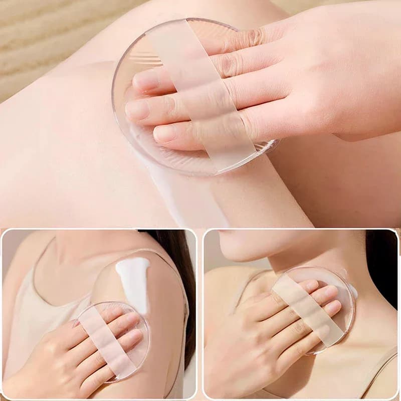 Spugna in gel di silicone morbido per lozione corpo e fondotinta viso, trasparente, senza assorbimento di polvere, applicatore per trucco