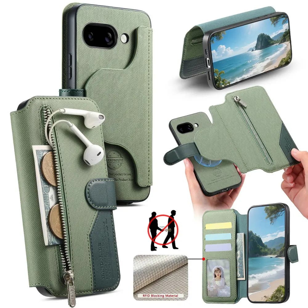 Per Google Pixel 9A 5G Custodia di lusso magnetica staccabile 2IN1 RFID Portafoglio in pelle Fonda Pixel 9A Custodia Google Pixel 9 A Flip Cover