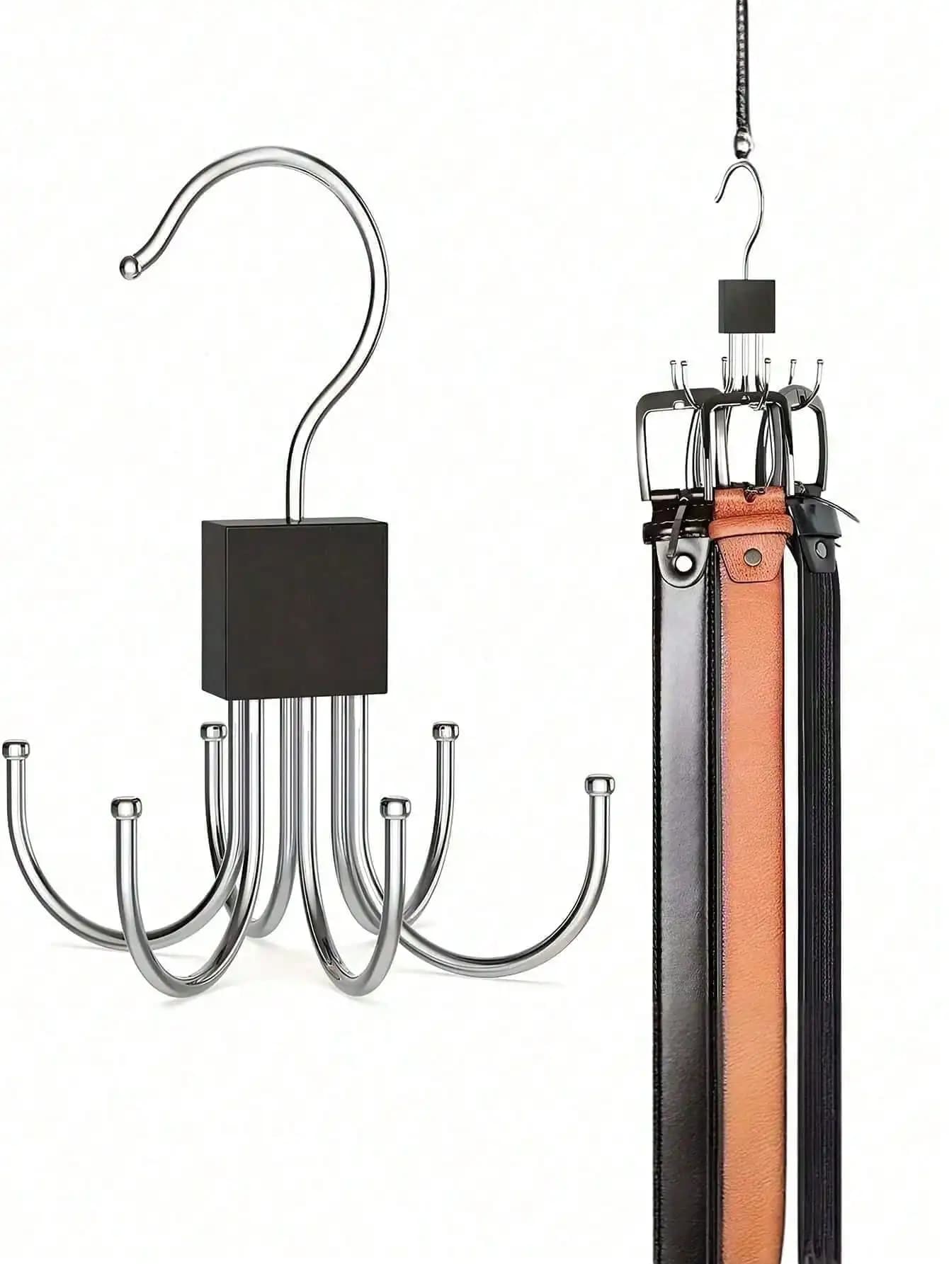 1/2/4 pezzi Gancio per cintura girevole a 6 ganci, 360 ° Organizzatore Girevole per Armadio, Portaoggetti Salvaspazio per Cravatte, Sciarpe, Reggiseni, Portafogli, Regalo per le Feste