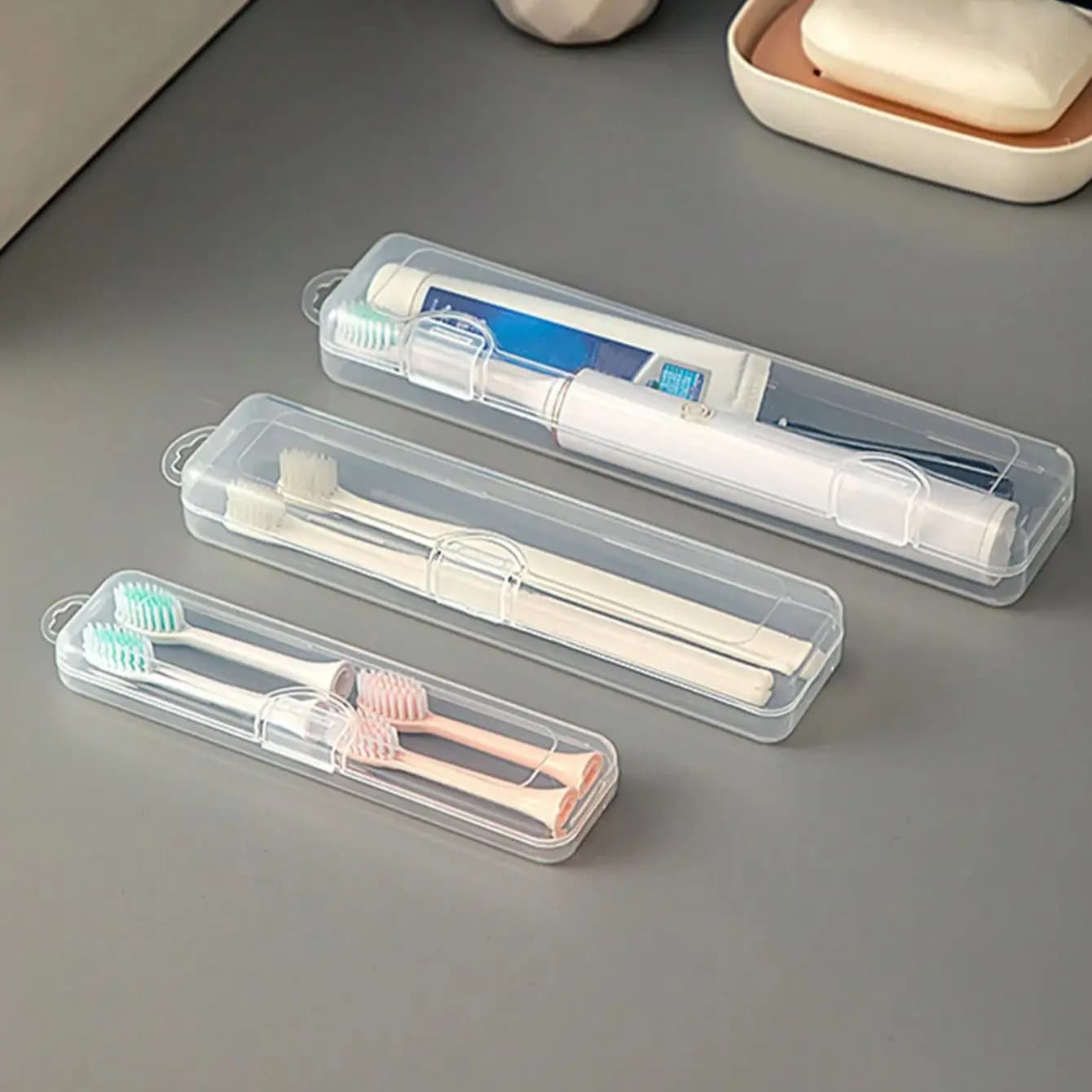Portable Transparent Teeth Toothbrush Box And Workmanship Electric Toothbrush Storage Box Long-term Breathable