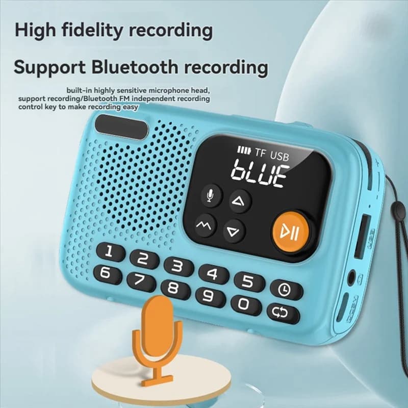 B03B-Radio FM portatile Altoparlante wireless Bluetooth Registratore con supporto schermo LED Scheda TF Disco U Forhome Outdoor B