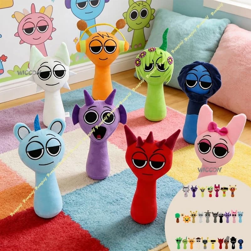 Set di Bambole Musicali in Peluche Cosplay Sp Cute Run, Giocattoli Rossi, Rosa, Blu, Oren, Raddy, Clukr, Vineria, Regalo per Compleanno, Natale, Halloween