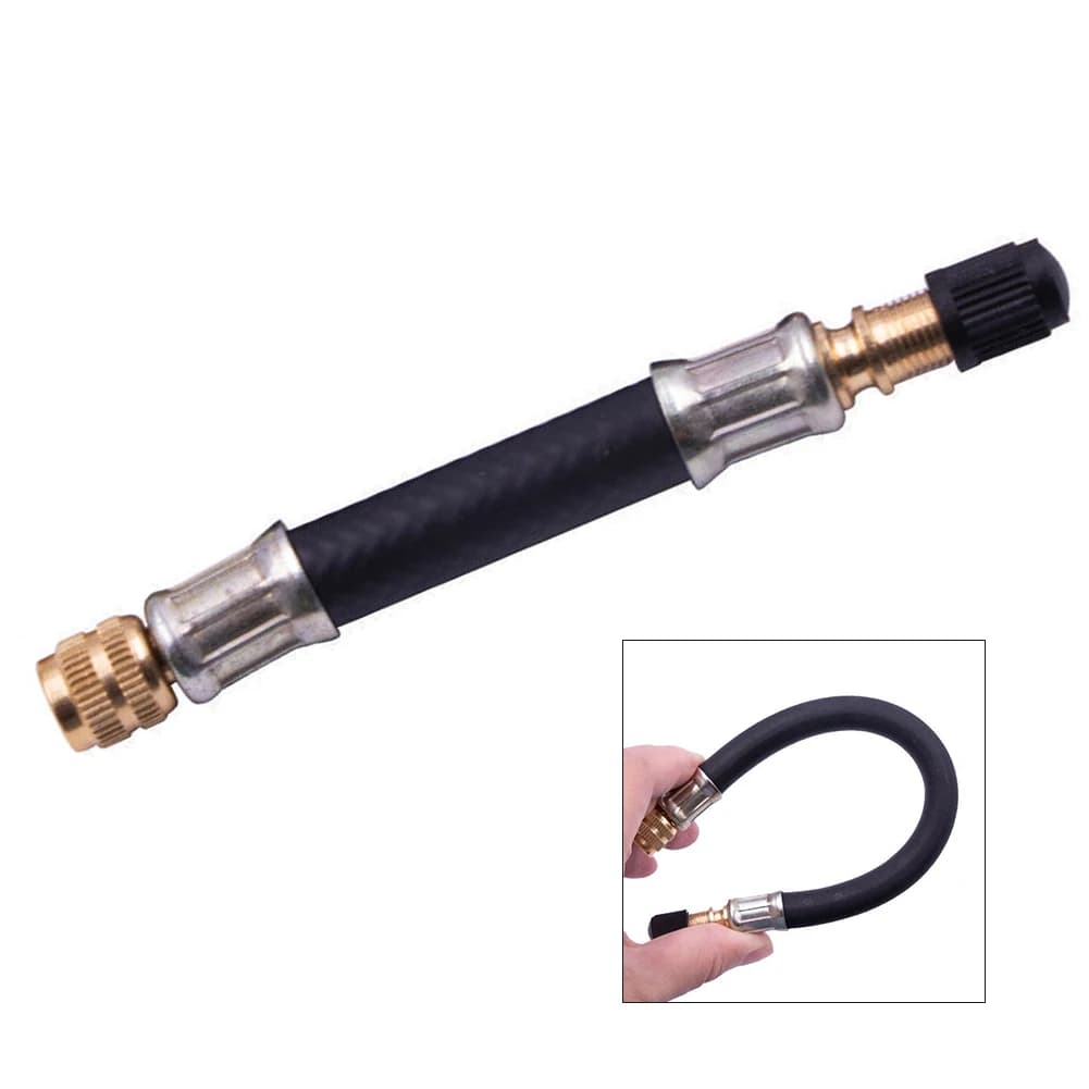 Adattatore Flessibile Multiuso per Valvole Auto con Valvola Integrata, per Gonfiaggio Pneumatici di Auto, Camion e Moto