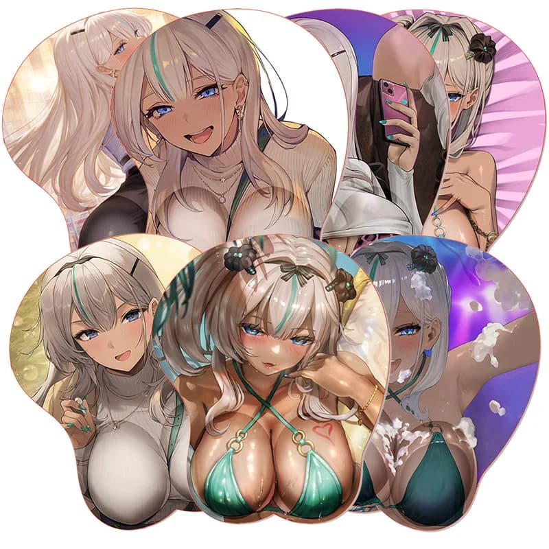 Anime B_Brown D_Dust 2 Tappetino per mouse 3D B_Browndust2 Tappetino per mouse in silicone Sexy Nebris Boobs Supporto per polso Tappetino per mouse Tappetino per mouse da ufficio