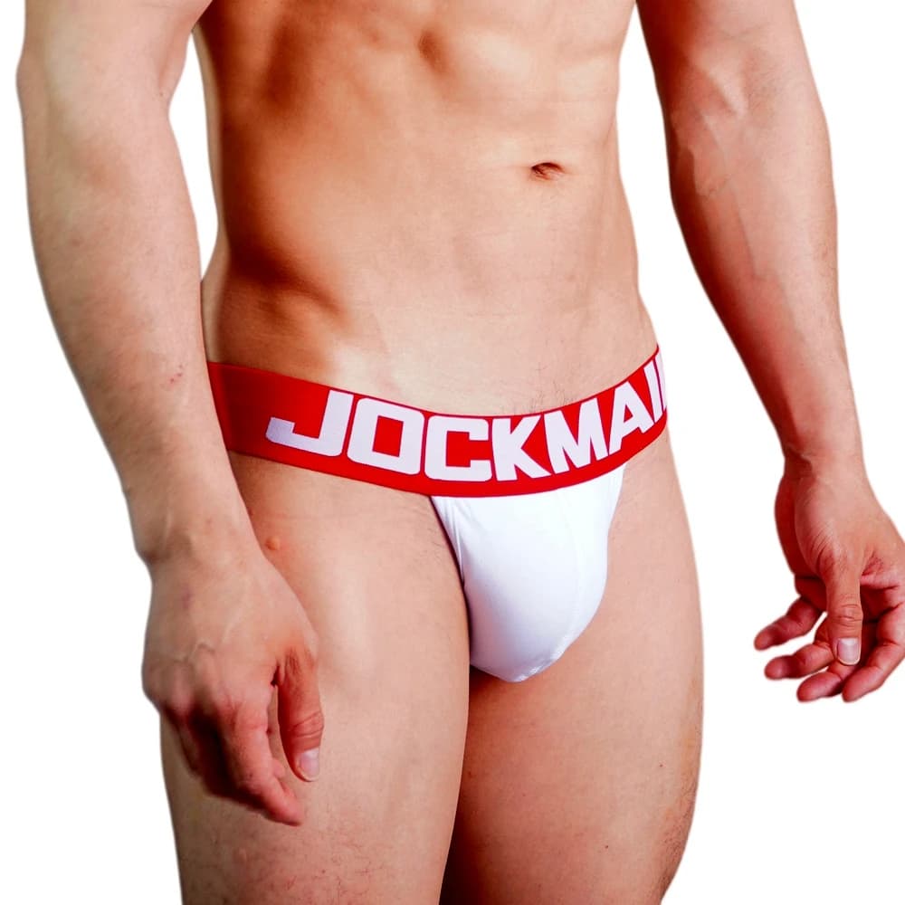 Marca JOCKMAIL, Set di 3 Pezzi Bianchi, Intimo Maschile, Jockstrap, Perizoma in Cotone Sexy, Tangas da Uomo, Cueca, Jock Strap Traspirante