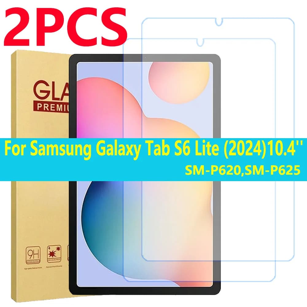 2 pezzi per Samsung Galaxy Tab S6 lite 2024 Pellicola protettiva per schermo in vetro temperato da 10,4 pollici SM-P620 SM-P625 Pellicola protettiva per tablet