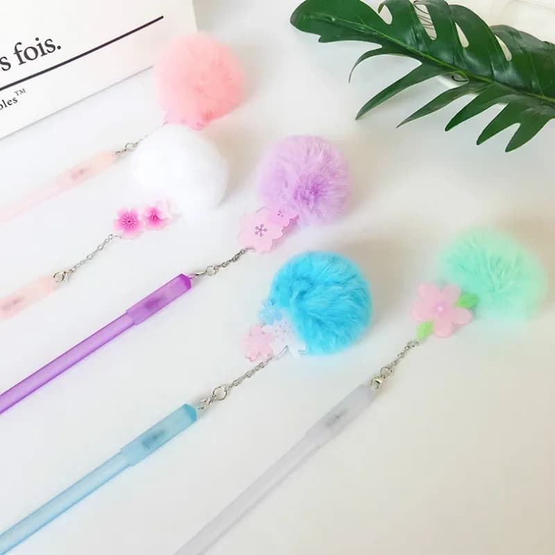 36 pezzi nuova penna creativa studenti cancelleria cartone animato carino Sakura Rex pelliccia di coniglio penne gel materiale scolastico Kawaii