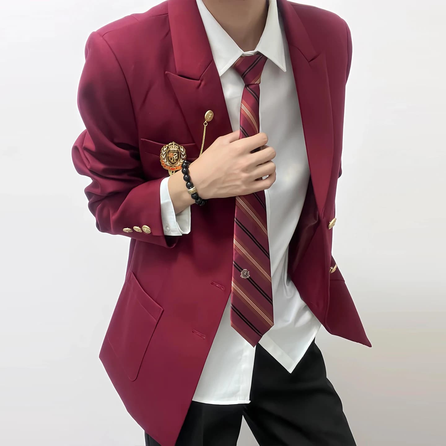 Completo Uniforme Stile Giapponese per Uomo e Donna, Giacca Rossa Stile Universitario, Uniforme per Cerimonia di Laurea, Outfit per Studenti delle Scuole Superiori