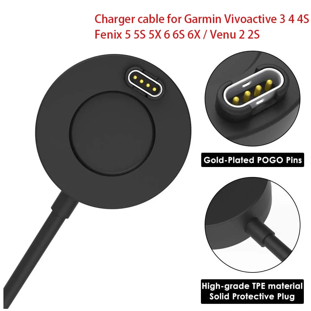Dock di ricarica per Garmin Vivoactive 3 4 4S/Fenix 5 5S 5X 6 6S 6X/Forerunner 935 Cavo di ricarica USB Stand Station per Venu 2 2S Sq