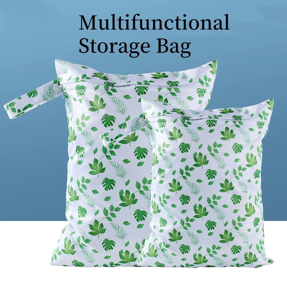 1Set Dry and Wet Portable Bag for Swimwear Waterproof Diaper Bags for Fabric Diapers Reusable Storage Bag 20x25 cm and 30x40 cm