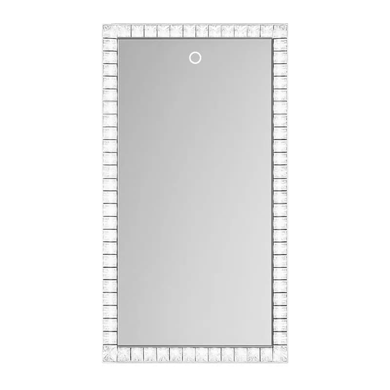 Specchio nordico in acciaio inossidabile a parete per camera da letto, bagno, trucco, specchio in cristallo per tutto il corpo