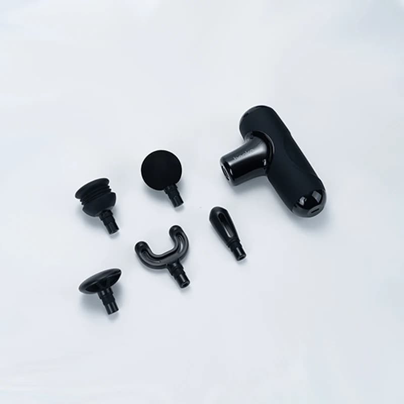 Mini Portable Massage Gun High Quality Deep Fabric Vibration Sports Body Fitness Muscle Fascial Percussion Head Feet