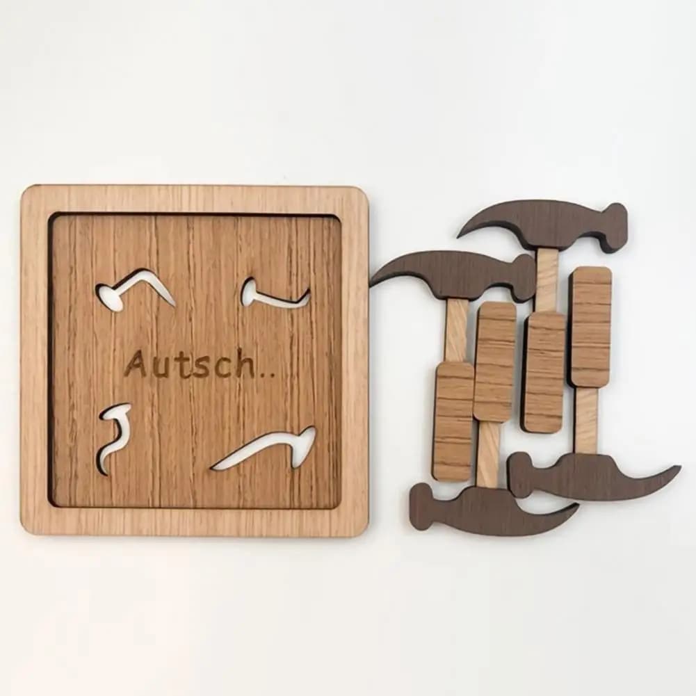 Puzzle per adolescenti Gioco da tavolo educativo con martello in legno per bambini Adolescenti Adulti Rompicapo giocattolo con quattro martelli portatili