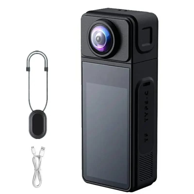daCARNIVAL daWearable 1080HD camera with 197 Pollici Display 270° ° WiFi Sports Camera with Rotating Lens for Vlog Recording, Compact Design