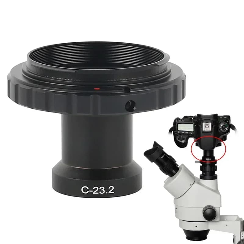 Adattatore per microscopio in metallo con attacco C e fotocamere Canon EOS Nikon SLR/DSLR Anello a T per adattatore CCD per microscopio stereo