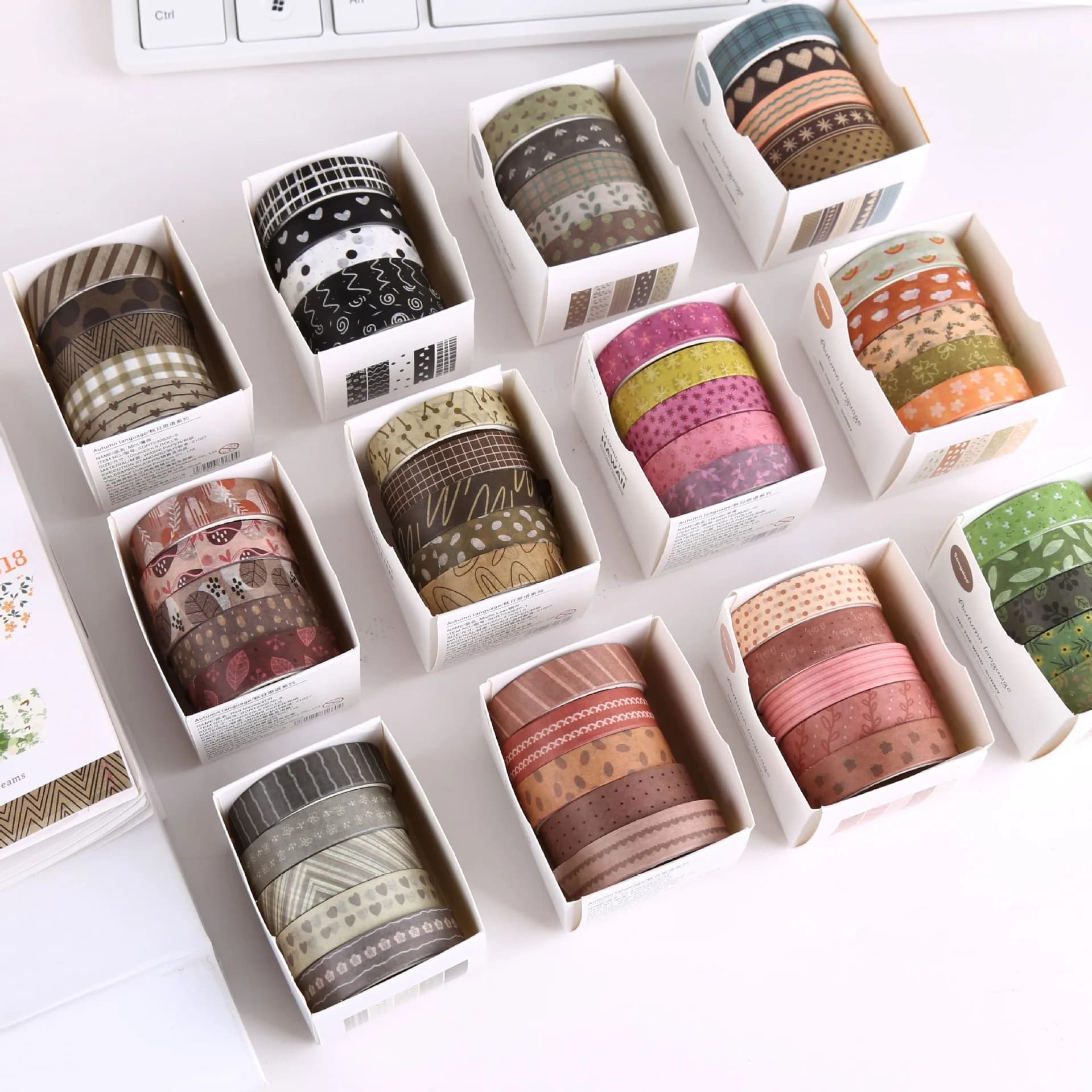 5 Rolls Forest Washi Tape Set Colorful Flowers Watercolor Plants Masking Tape Scrapbooking Adhesive DIY Journals Crafts