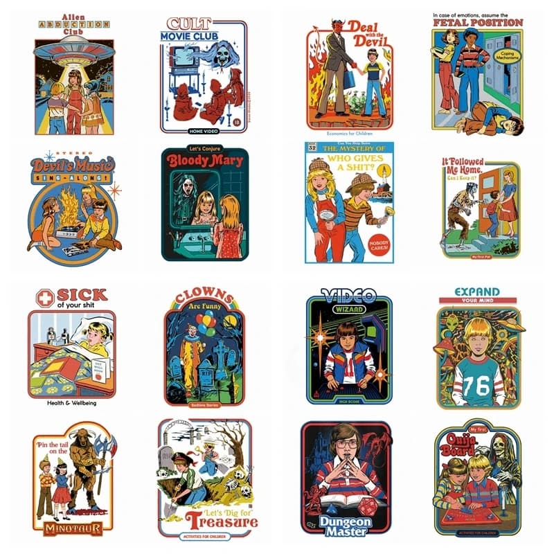 Cartoon supernatural child Heat Transfer Iron On Patch Diy Accessory Print On T-Shirt Washable Clothes Decoration