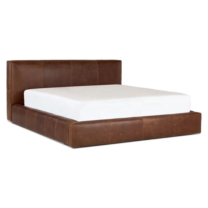 Mobili per camera da letto per hotel, struttura in compensato, letto king size con gambe in acciaio inossidabile in pelle di lusso
