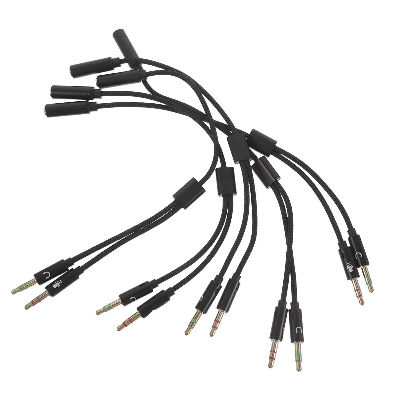 Adattatore splitter per cuffie da 3,5 mm, 5 pezzi, per microfono, audio, doppia connessione senza interruzioni, per uso in sala lezioni, connettore per cuffie portatile