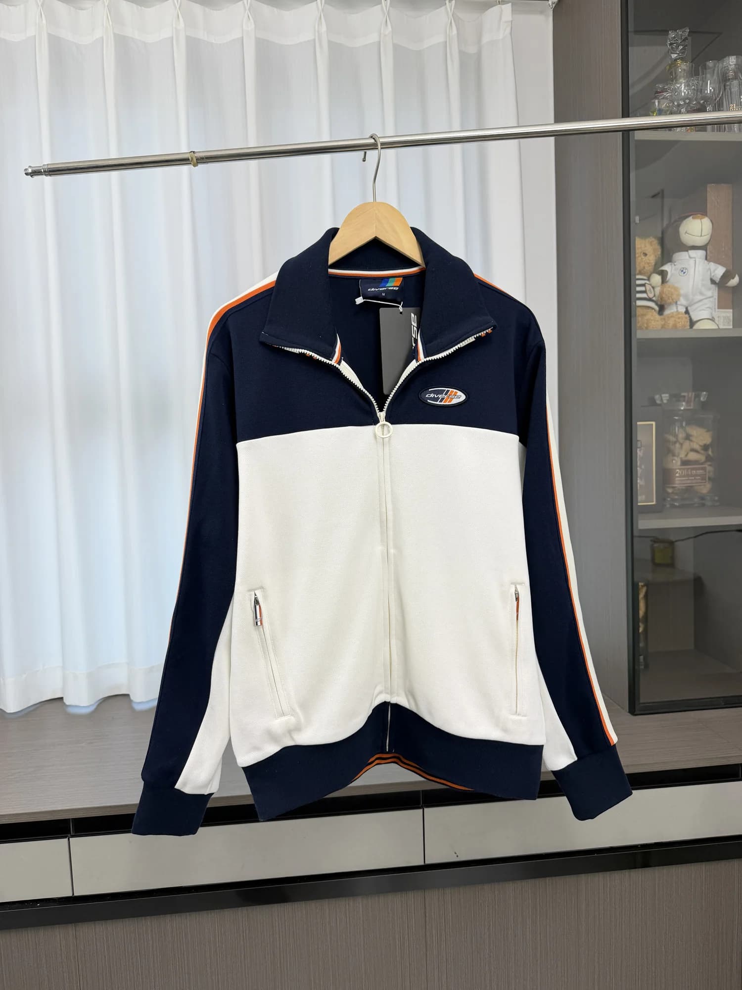 High Street Vintage Preppy Knitted Georgette Jacket Men's Sporty Casual Long Sleeve Zipper Closure Loose Fit Spring Coat