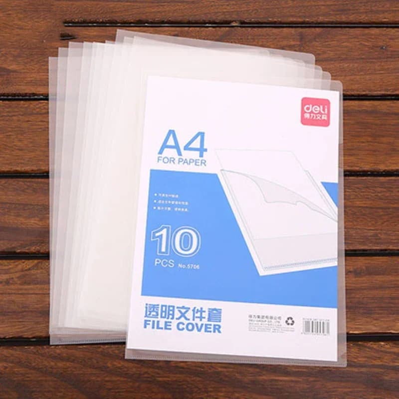 10 pz/lotto a forma di L A4 File Cover Cartella di File Trasparente Cartella di Presentazione Per Documenti Affari Riprendi Tesi File Sleeves