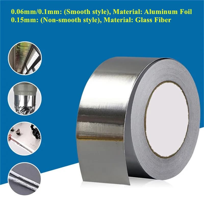 High Temperature Resistant Aluminum Sheet Tape Kitchen Pipe Repair Tape Sealing Adhesive Tape For Thermal Insulation Tape