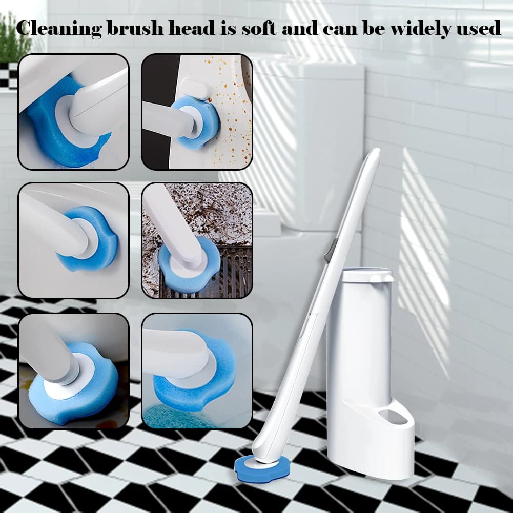 Scopino per wc usa e getta con testine di ricambio Set porta scopino per wc manico lungo accessori per il bagno flessibili per la casa