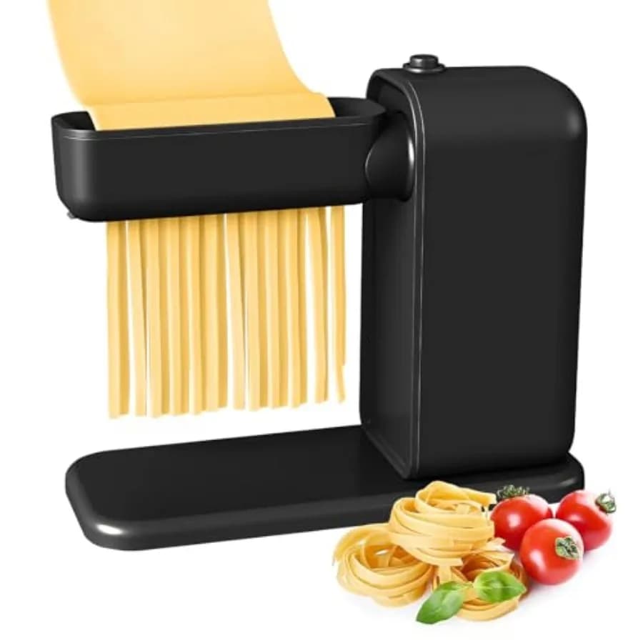 Macchina Elettrica per Pasta 3-in-1 con Rullo per Pasta, Tagliaspaghetti e Tagliafettuccine, con Spazzola per la Pulizia