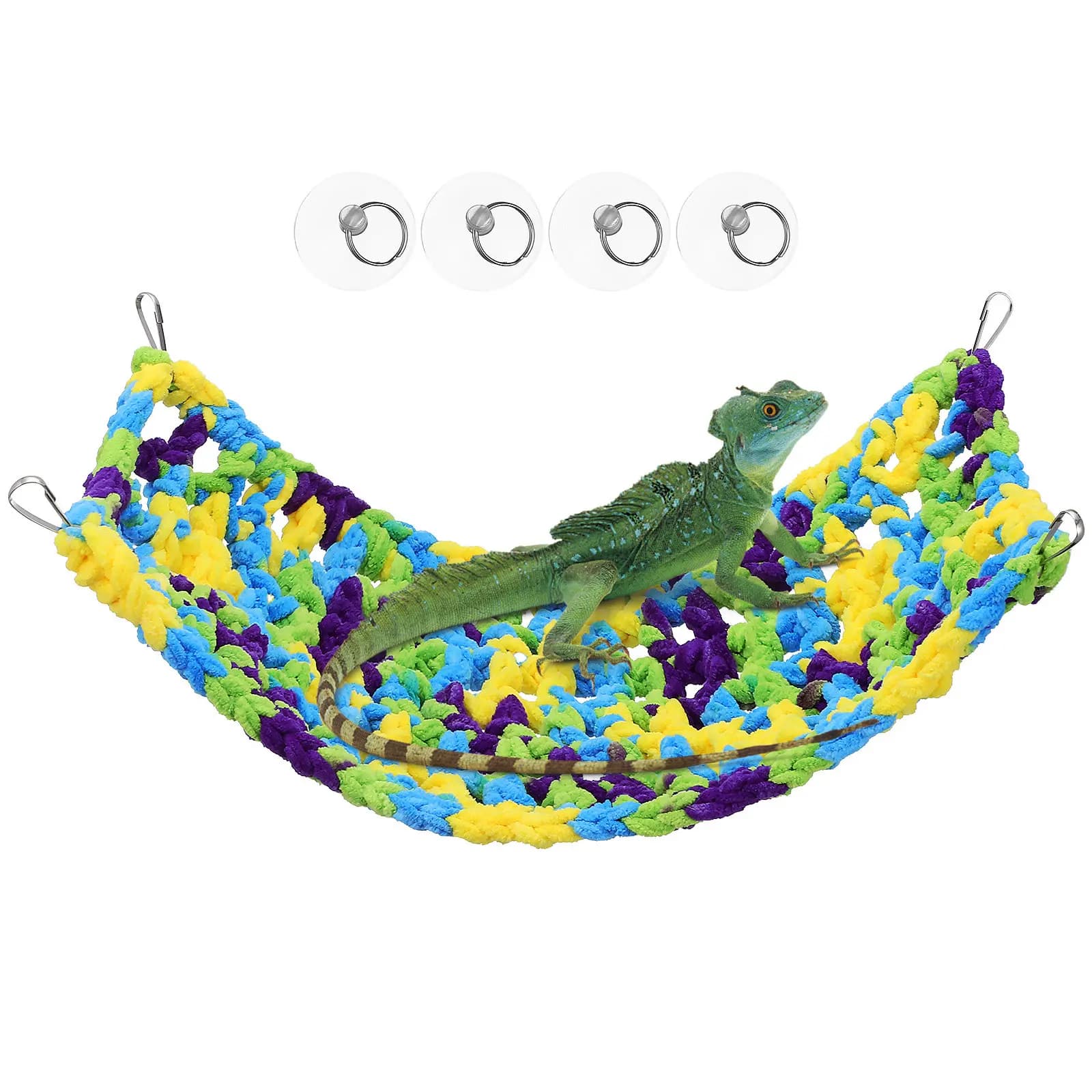 Amaca per rettili in cotone effetto seta ghiaccio, morbido letto sospeso, tappetino per il riposo di drago barbuto, accessori per terrari di lucertole, altalena per rettili domestici