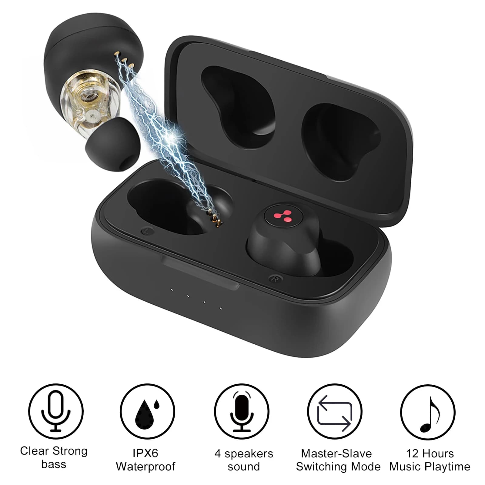 2026 Auricolari originali S115 Plus ENC TWS Auricolari stereo wireless reali 12 ore Cuffie Bluetooth con microfono S115 plus Auricolare