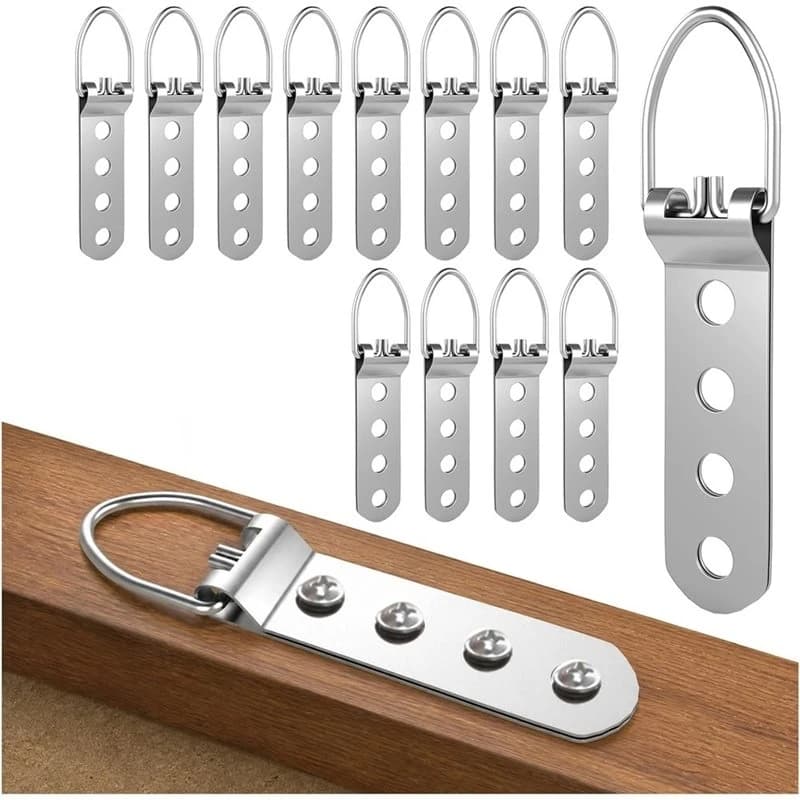 ABMO For Heavy Duty For Frames Picture Hanging Hooksd Hooks 50Pcs D Ring Picture Hangers Mirrors Canvas Art,Wall Mount