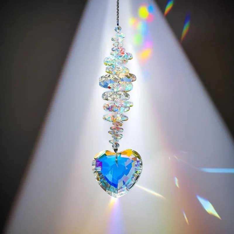 Ciondolo a sfera con prisma di cristallo a forma di cuore trasparente da 1 pezzo, decorazione per finestra di casa, acchiappasole, bomboniere per feste di matrimonio di San Valentino