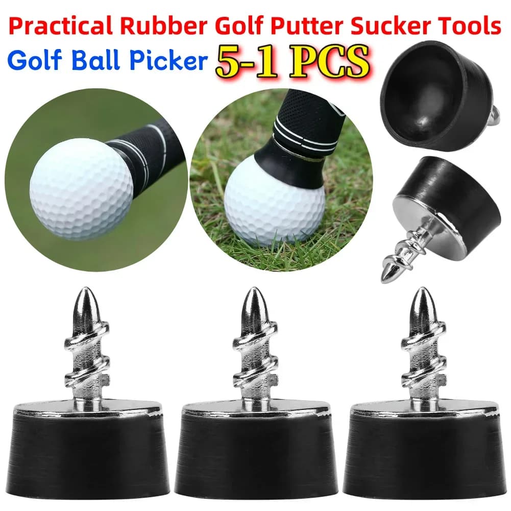 5-1PCS Mini palline da golf Pick Up Retriever Palline da golf in gomma professionali Pickup Ventosa Strumenti pratici Accessori sportivi